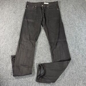 Gustin California Slim Fit Salvage Raw Jeans Mens 34x34 Made in USA Button Fly